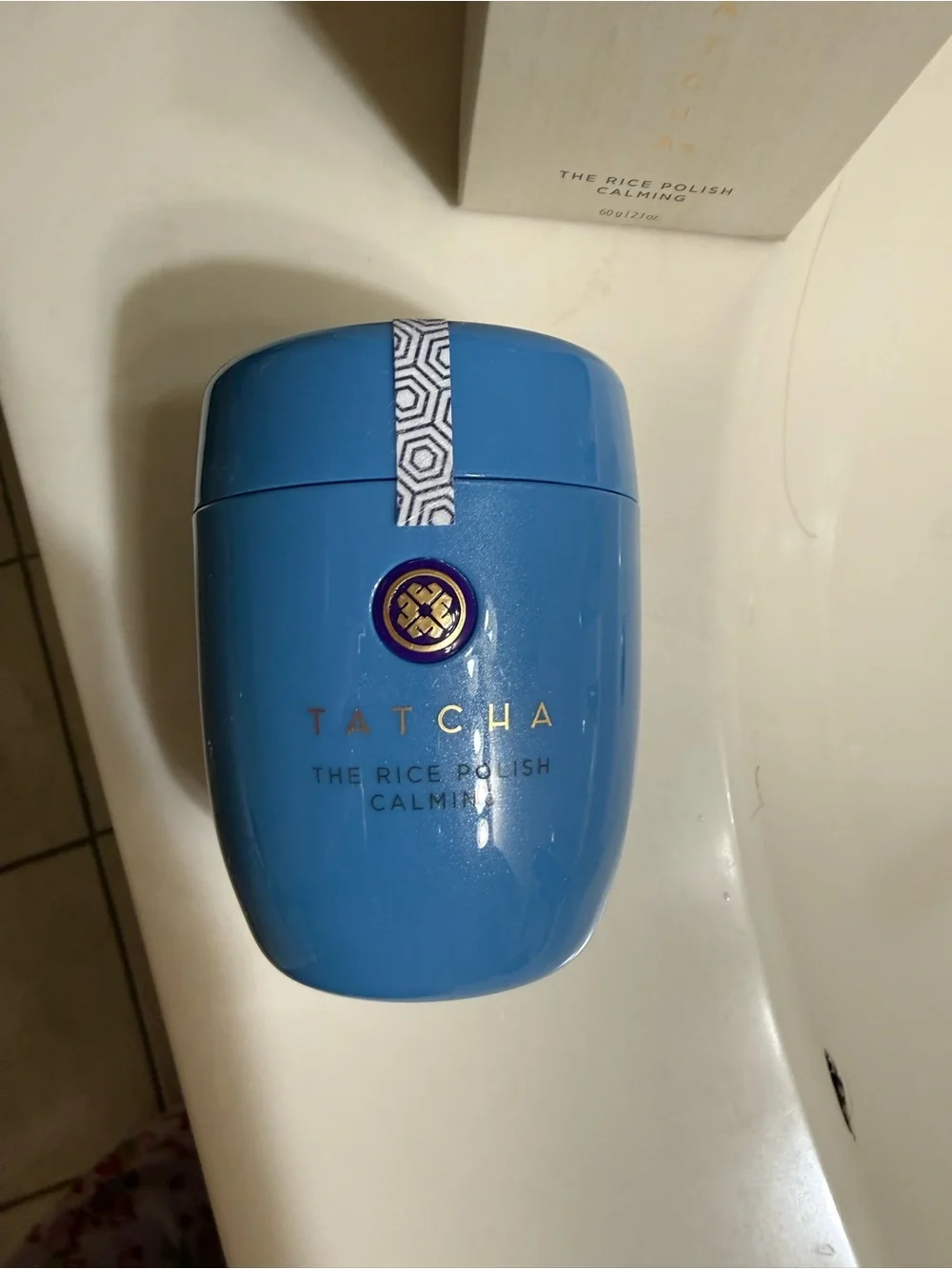 Tatcha Rice Polish Calming - Blue and White Packaging
